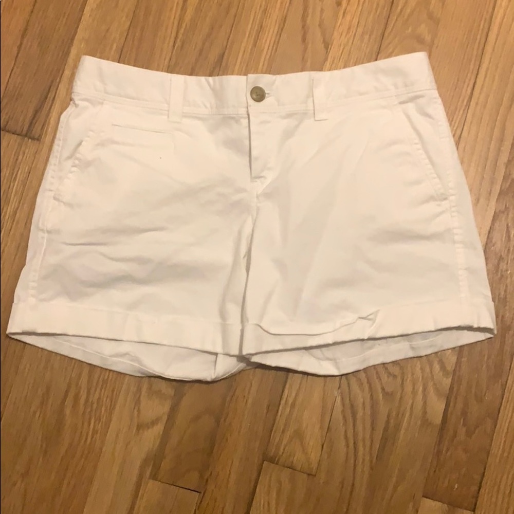 White low rise shorts